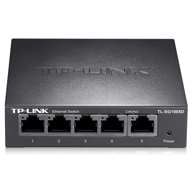 TP-LINK 5口千兆交换机 企业级交换器 监控网络网线分线器 分流器 金属机身 TL-SG1005D